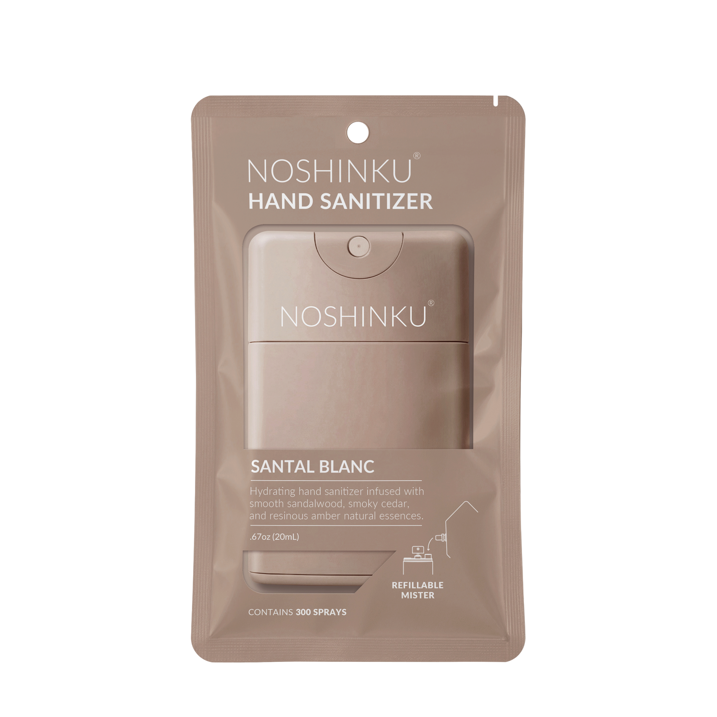 Refillable Santal Blanc Hydrating Pocket Hand Sanitizer