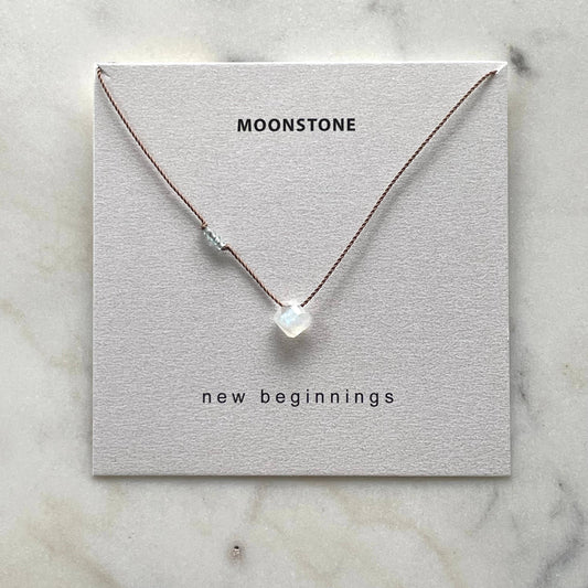Rainbow Moonstone and Apatite Necklace- New Beginnings