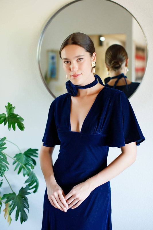 Blue Velvet Anais Dress