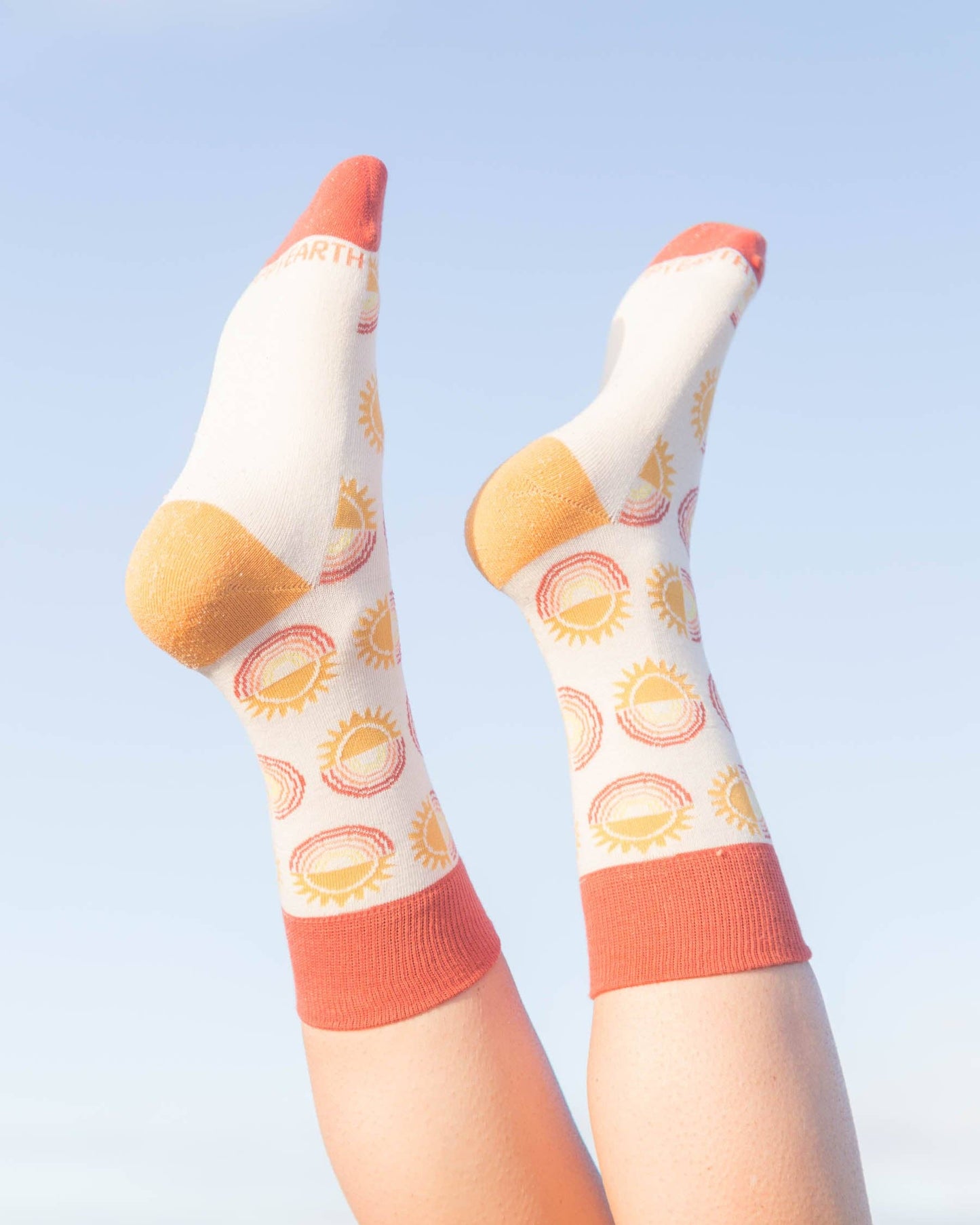 Sunny Men's + Women's Organic  Socks | White, Red, Yellow