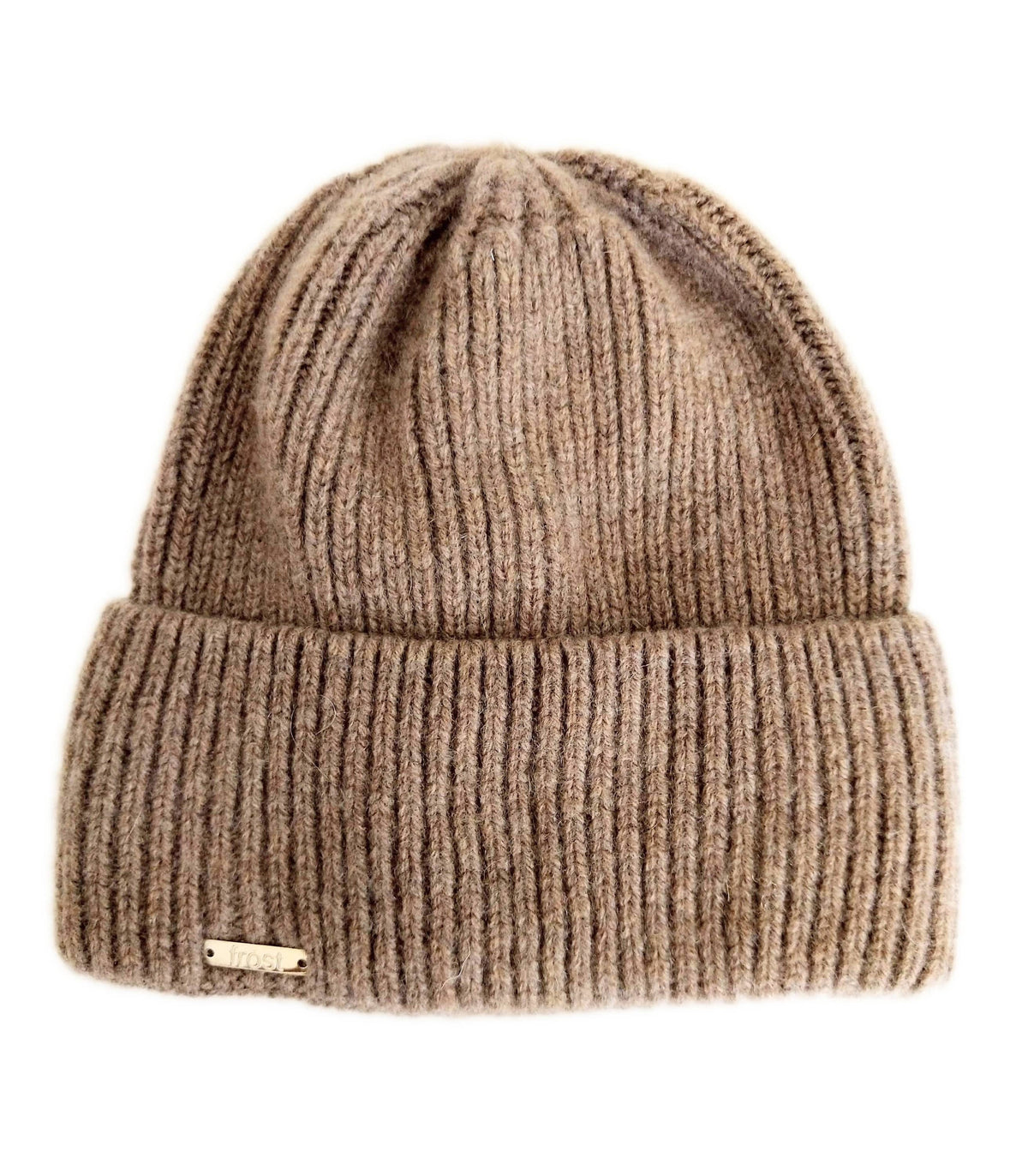 Cashmere Merino Knitted Beanie Rolled Cuff Snug Fit Hat