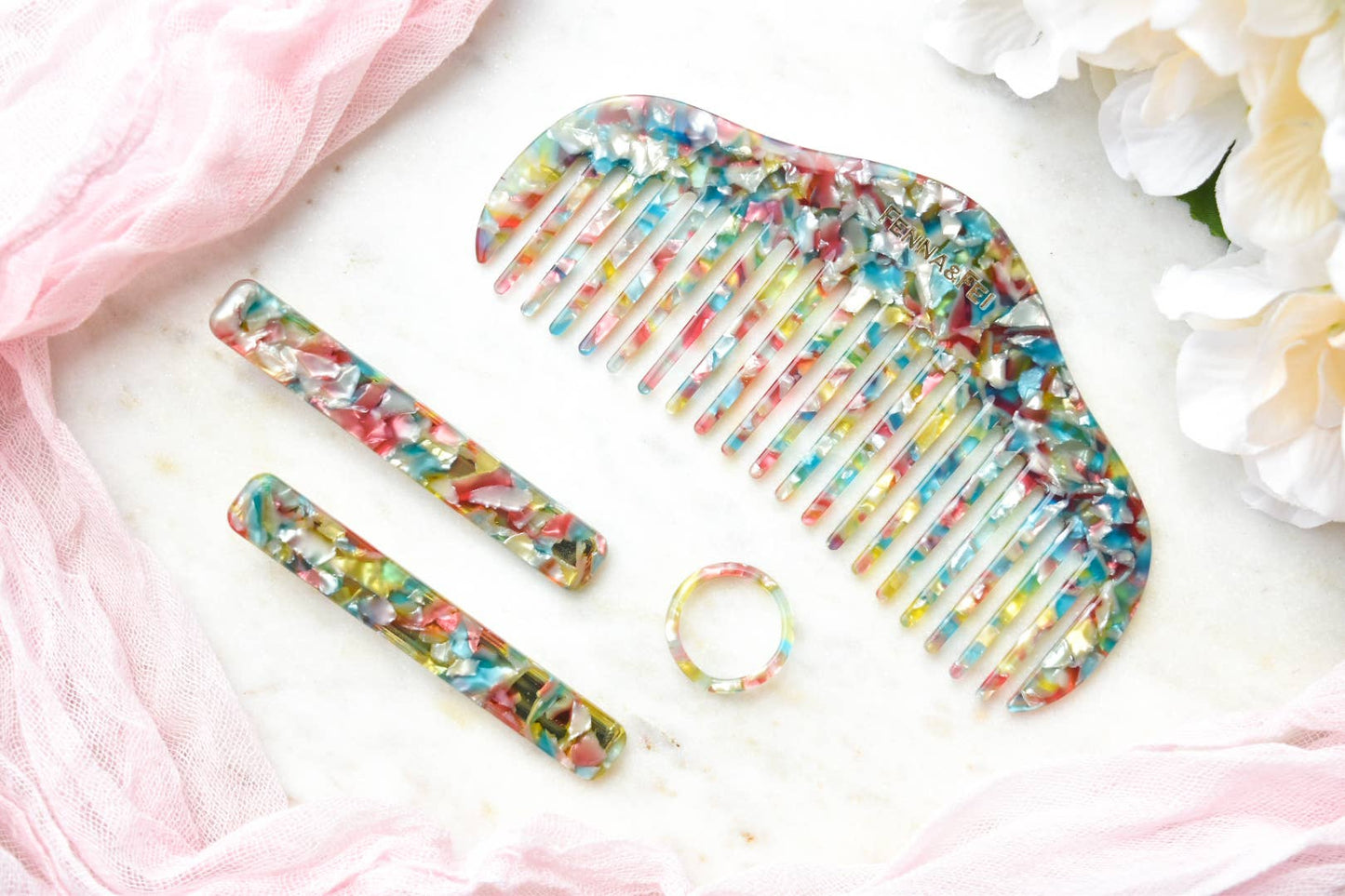 Ruyi Comb Collection in Colorful Eco-friendly Acetate