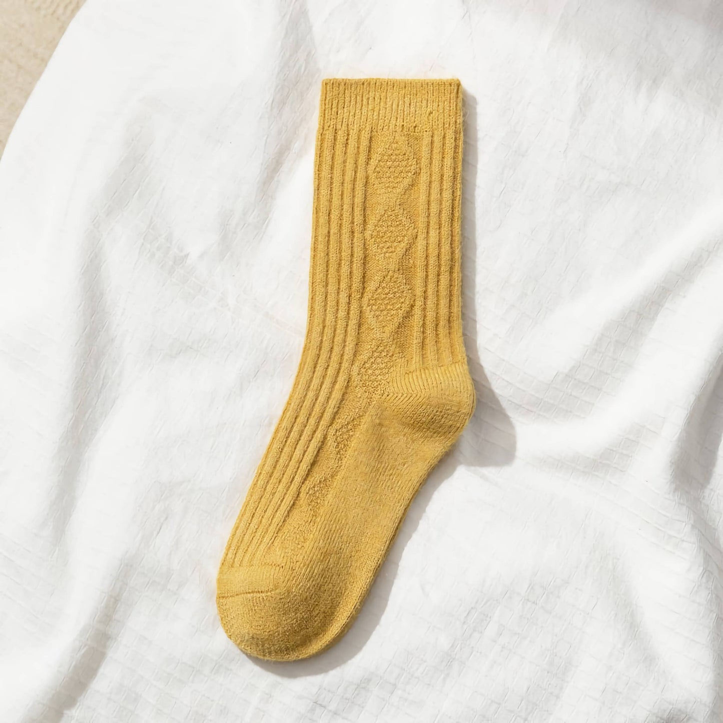 Autumn/Winter Women's Wool & Cashmere Striped Diamond Socks