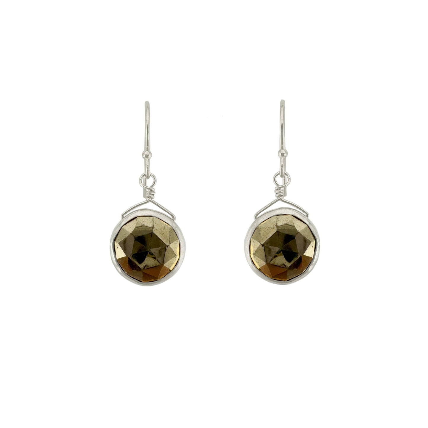 Pyrite Coin Earrings in Silver or Vermeil