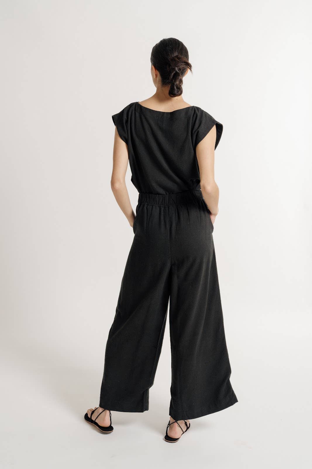 Crop Pant, black silk noil / Everyday