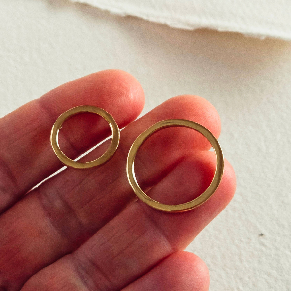 Brass ring open circle adjustable handmade double ring