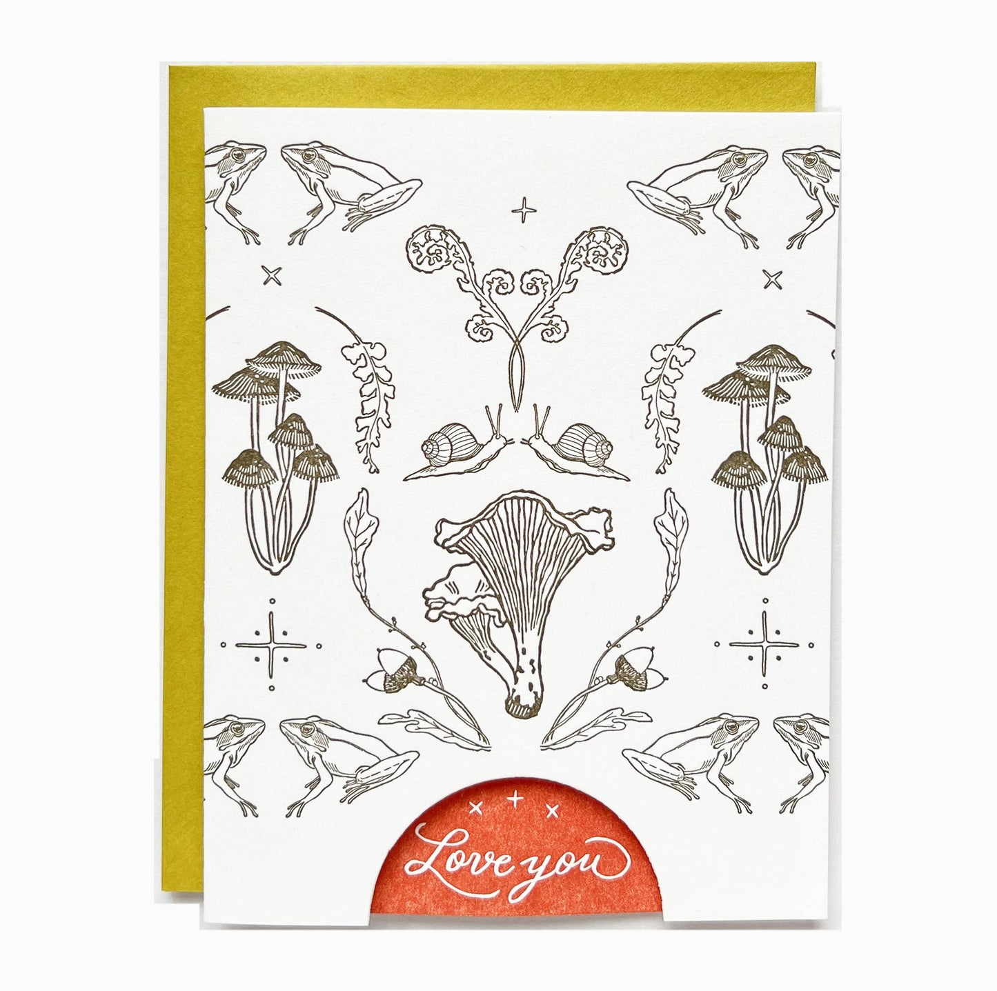 Mushroom woodland LOVE you card