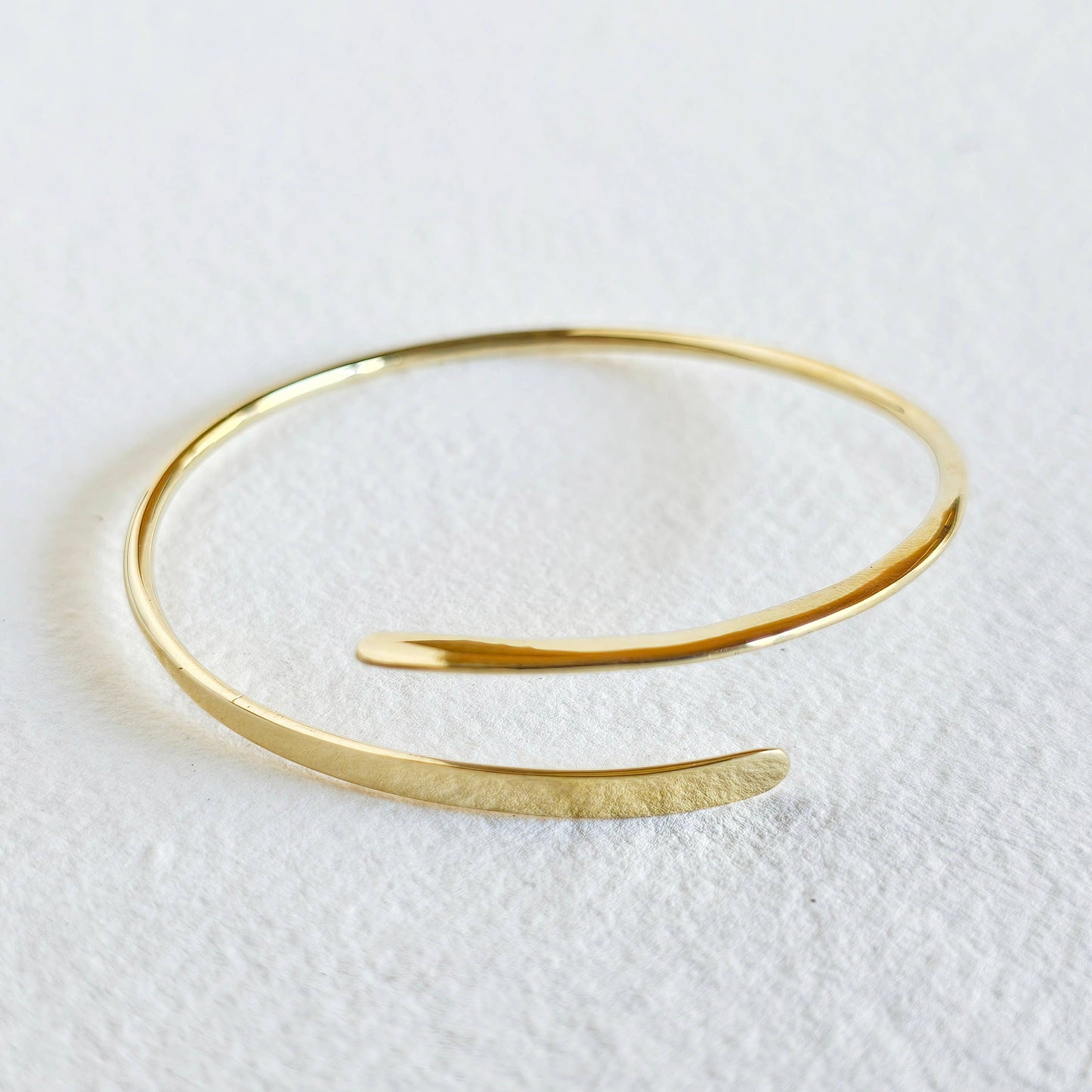 Brass Simple Wire Bangle Bracelet Flat Ends 2 styles
