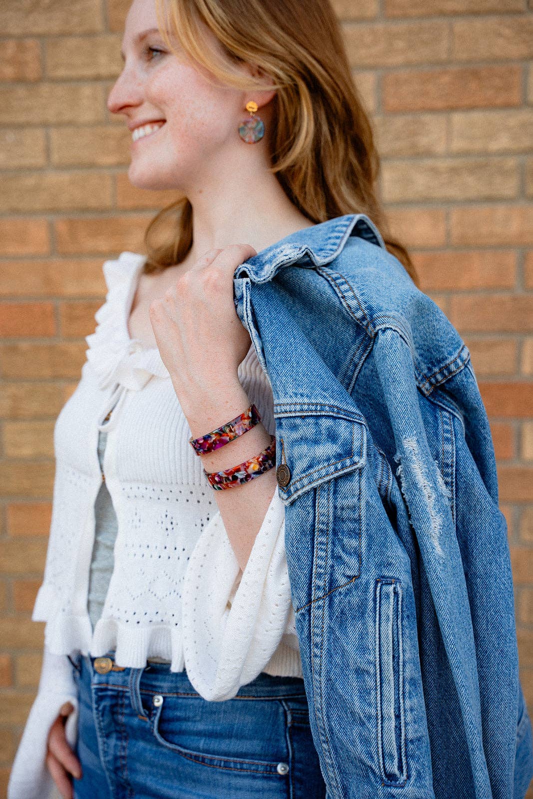Brynn Bracelet - Jewel Stained Glass - Small // Cuff Bangle
