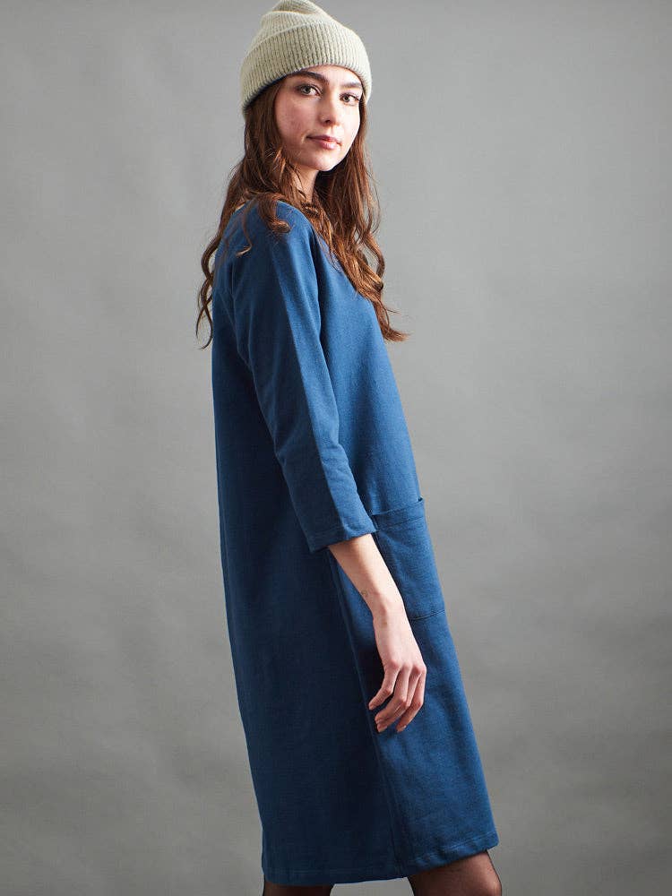 Sylvan Shift Dress Loop Knit  | Blue