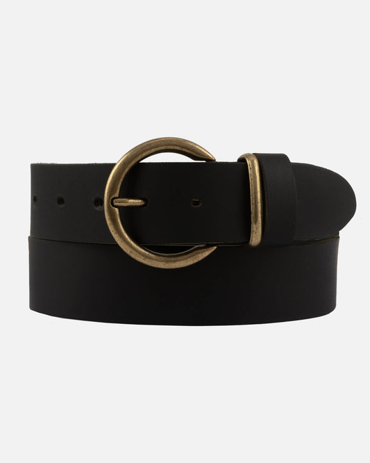 Leah | Classic Round Buckle Leather Belt