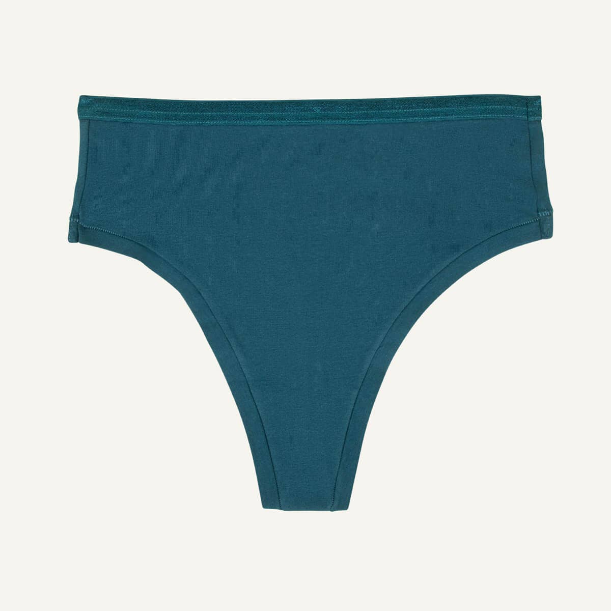 Organic Cotton High-Rise Thong Underwear in Meridian