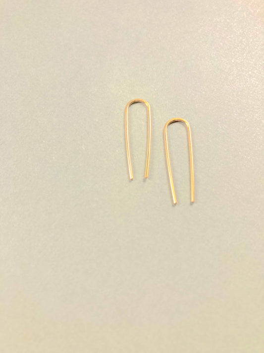 Hill Staple Earring - Everyday Basic in Sterling or Gold