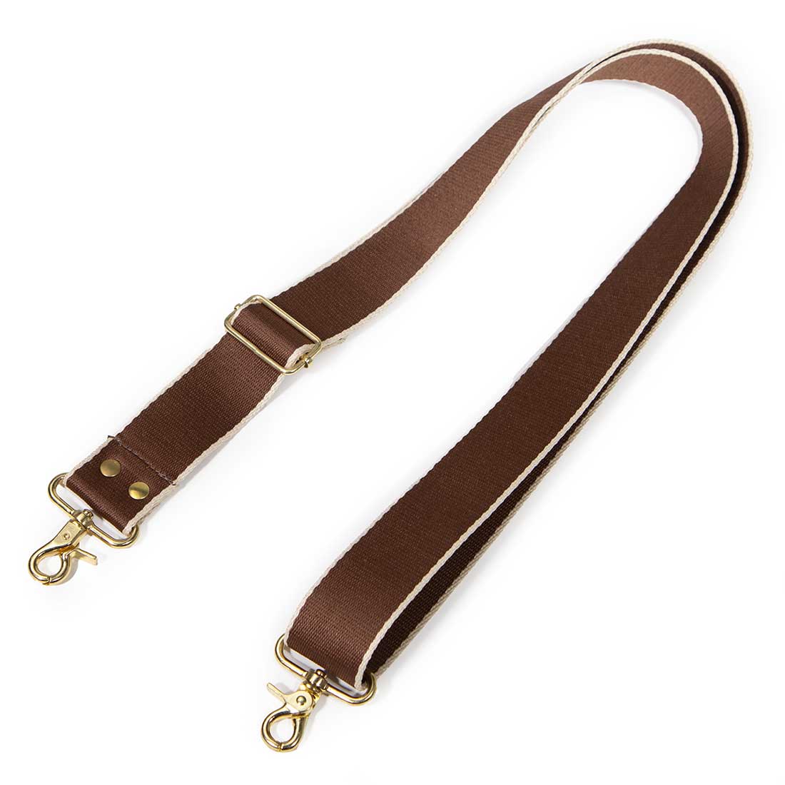 Cotton Striped Cross Body/Shoulder Strap- Brown/Ivory