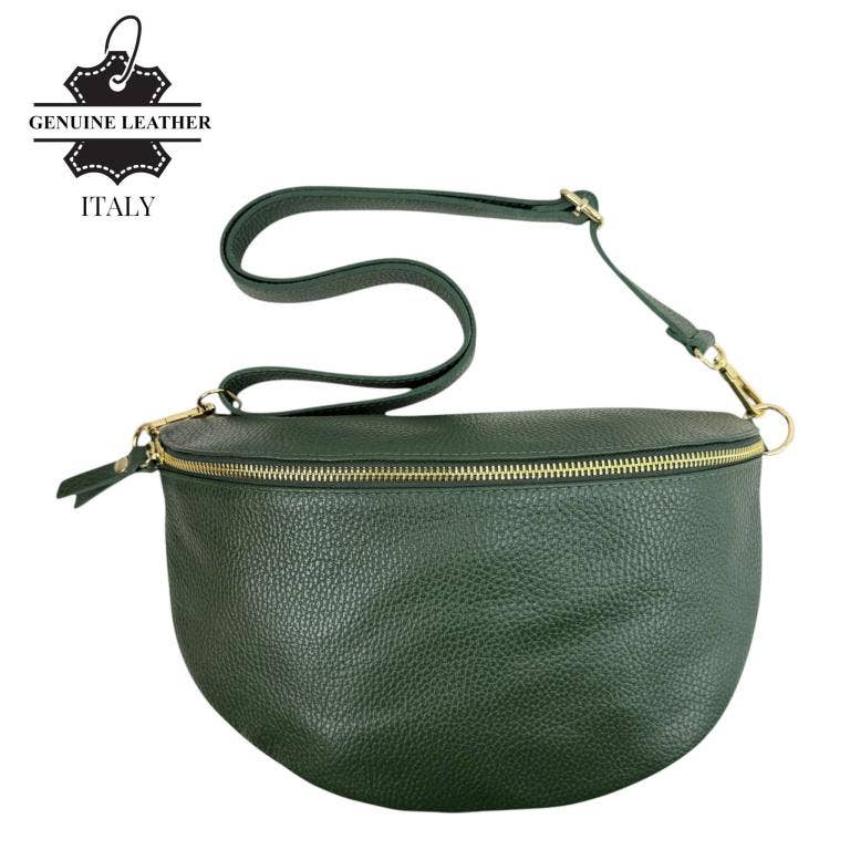Large Italian Leather Crossbody/Waist Bag