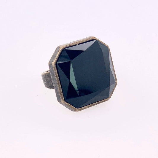 Single Octagon Crystal Cocktail Ring