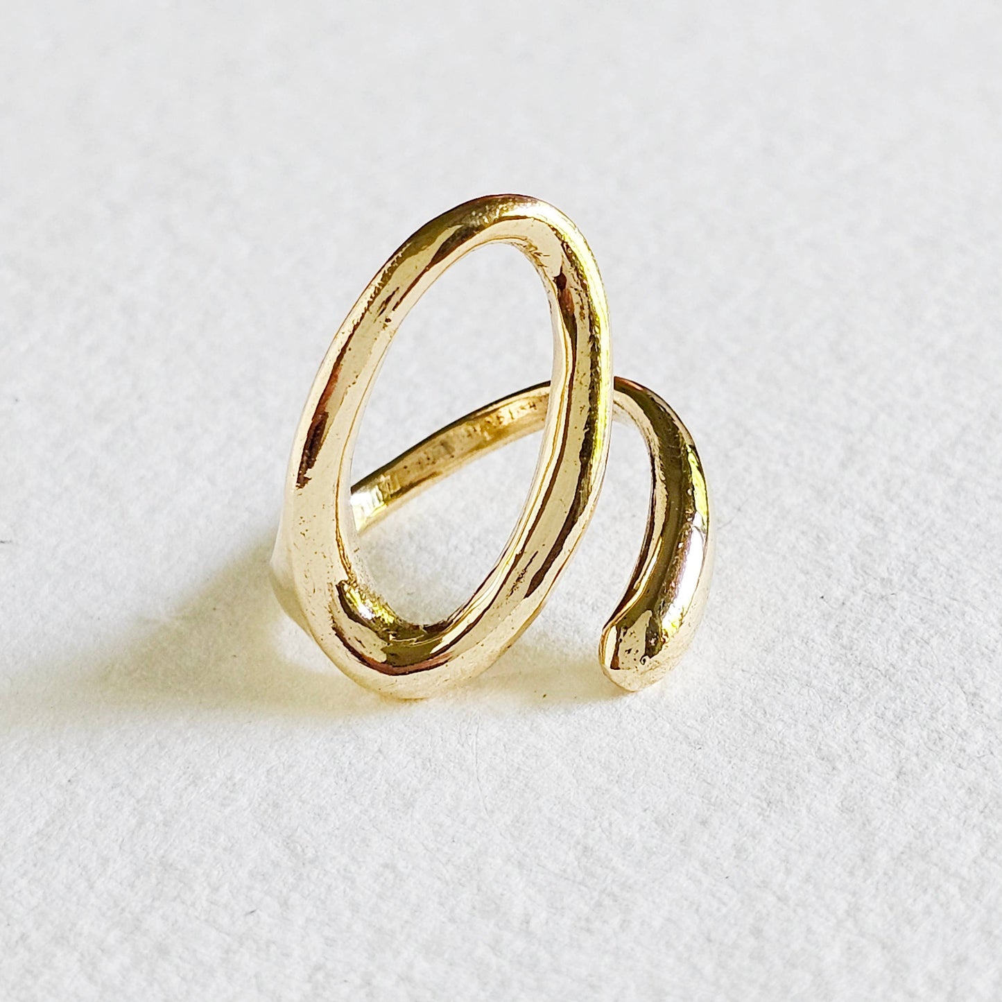 Brass ring wrap open adjustable handmade