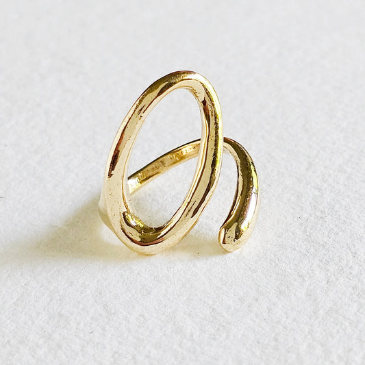 Brass ring wrap open adjustable handmade