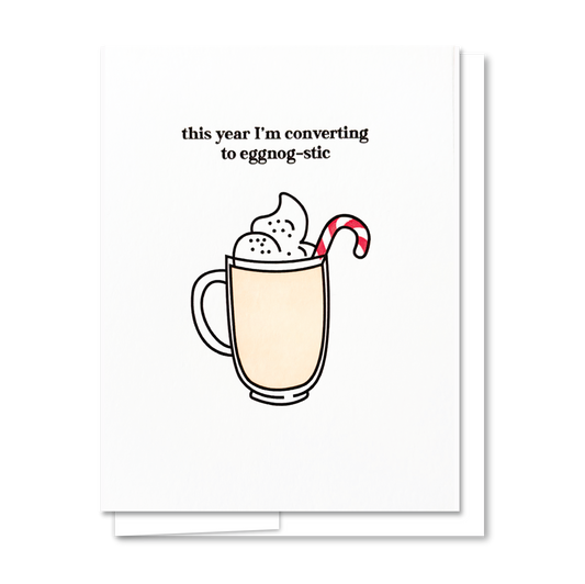 Eggnostic - Letterpress funny holiday card