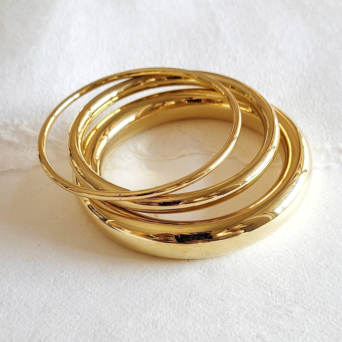 Brass simple Simplicity Bangle bracelet Set