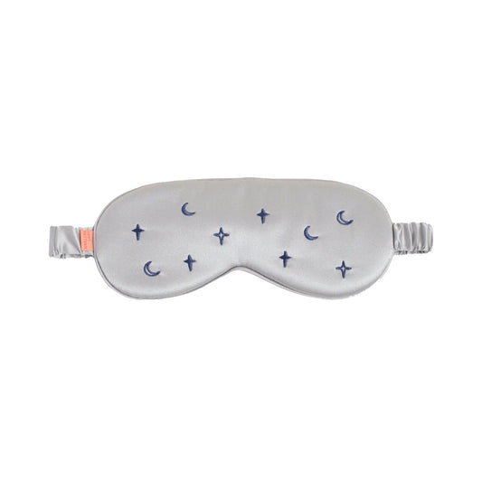 Moonlit Stars Silk Sleep Eye Mask - Silver