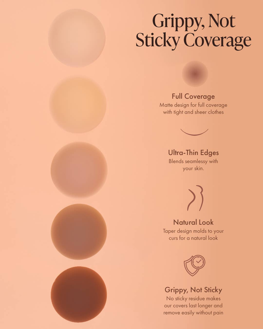 Non-Adhesive "Grippy, Not Sticky" Nipple Covers