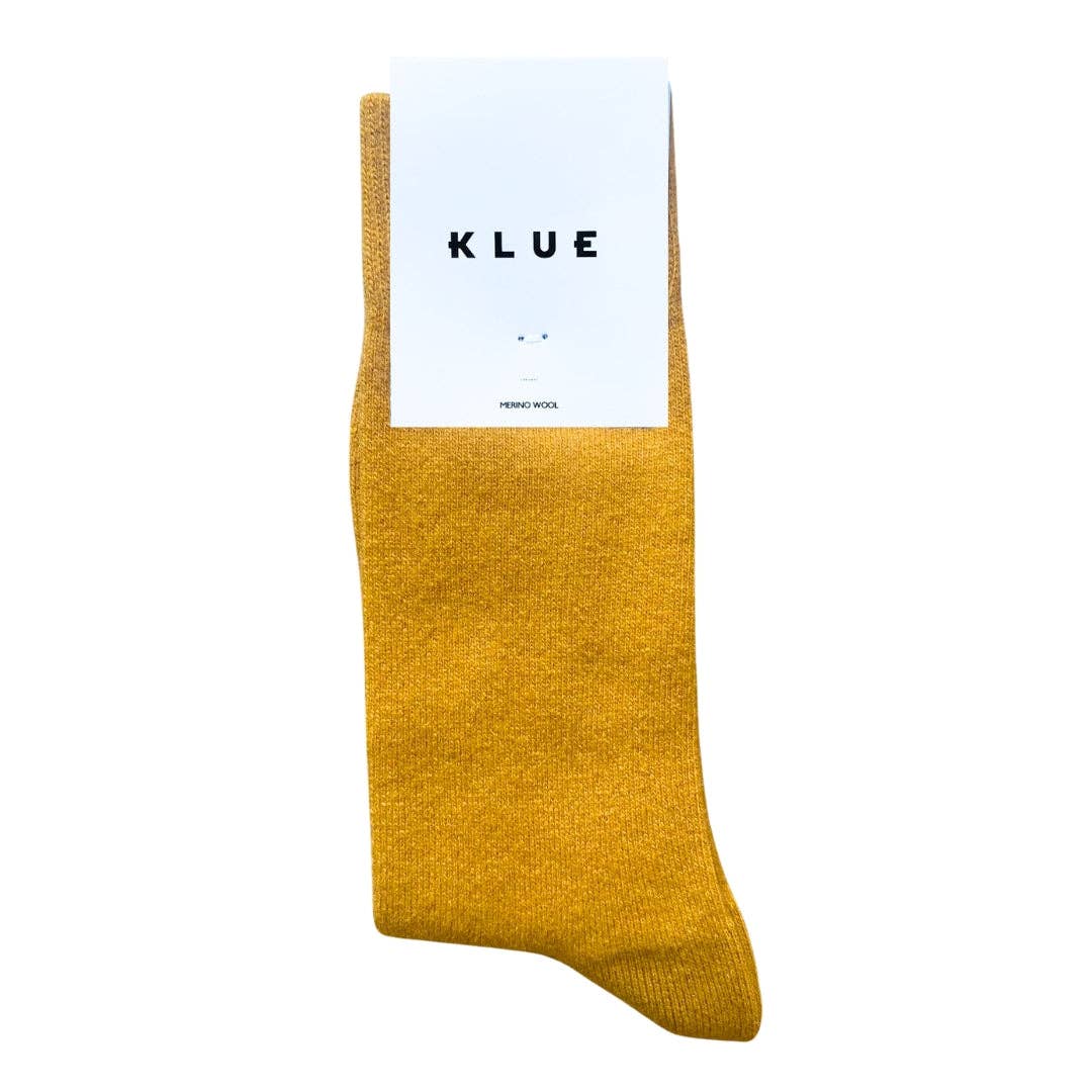 KLUE plain merino wool socks | Mustard