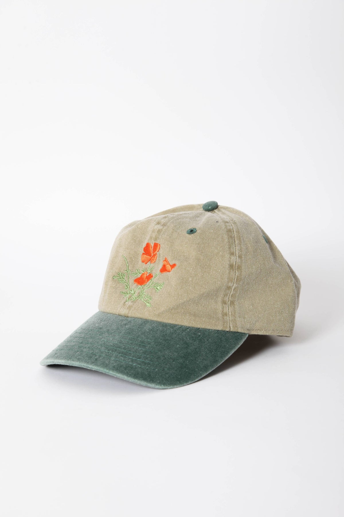 Poppy Cap - Two Tone Green