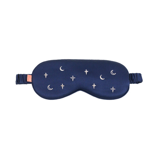 Moonlit Stars Silk Sleep Eye Mask - Navy