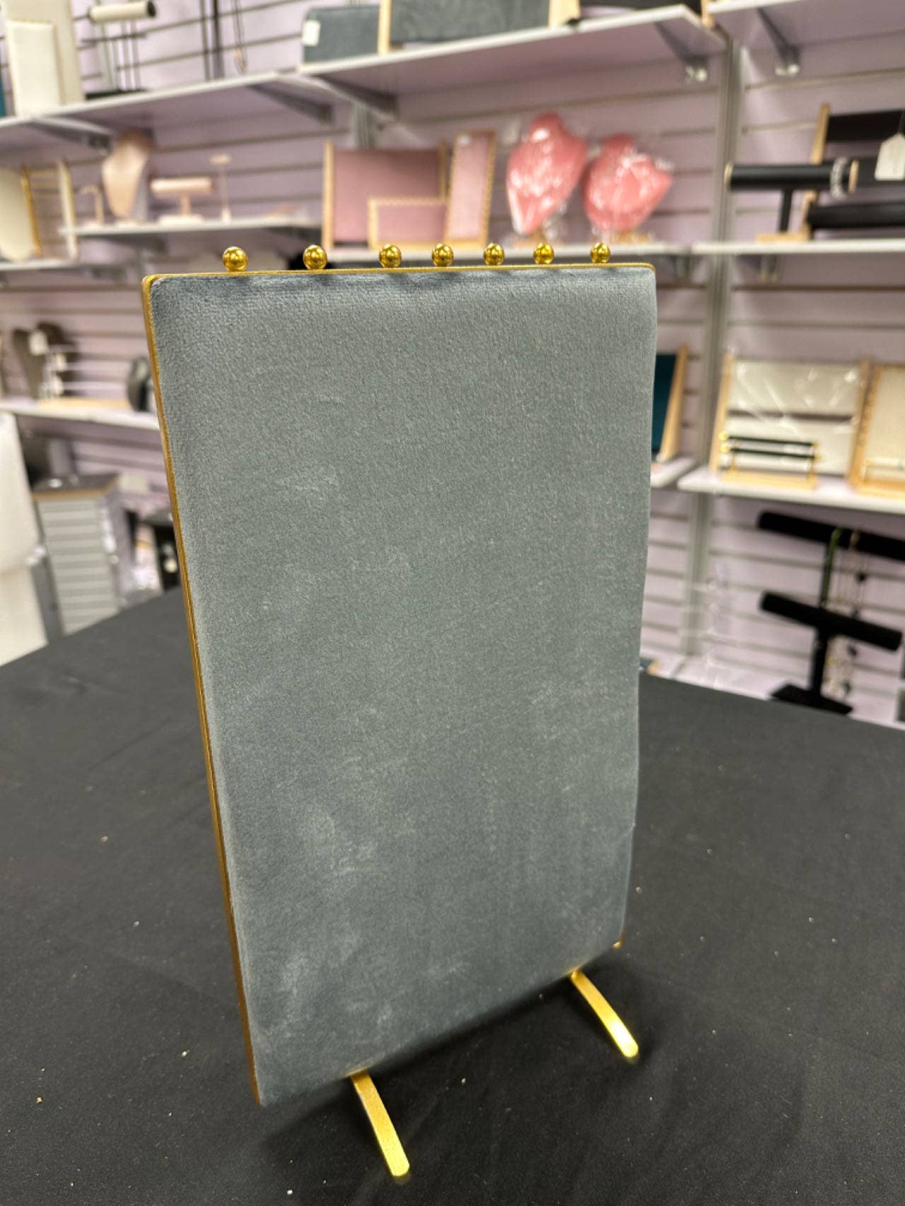 Vintage Inspired 2-Sided Velvet Jewelry Display Panel Stand