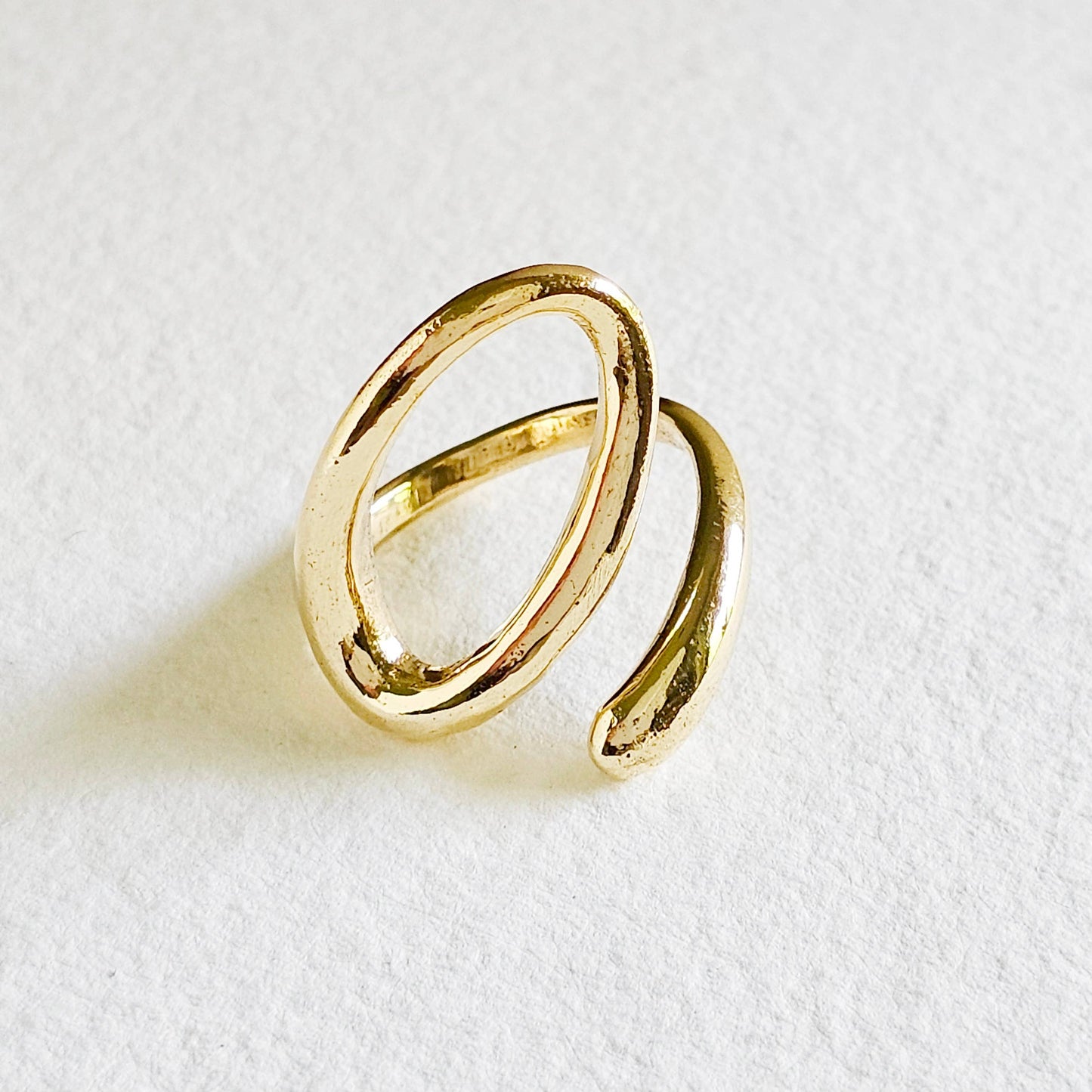 Brass ring wrap open adjustable handmade