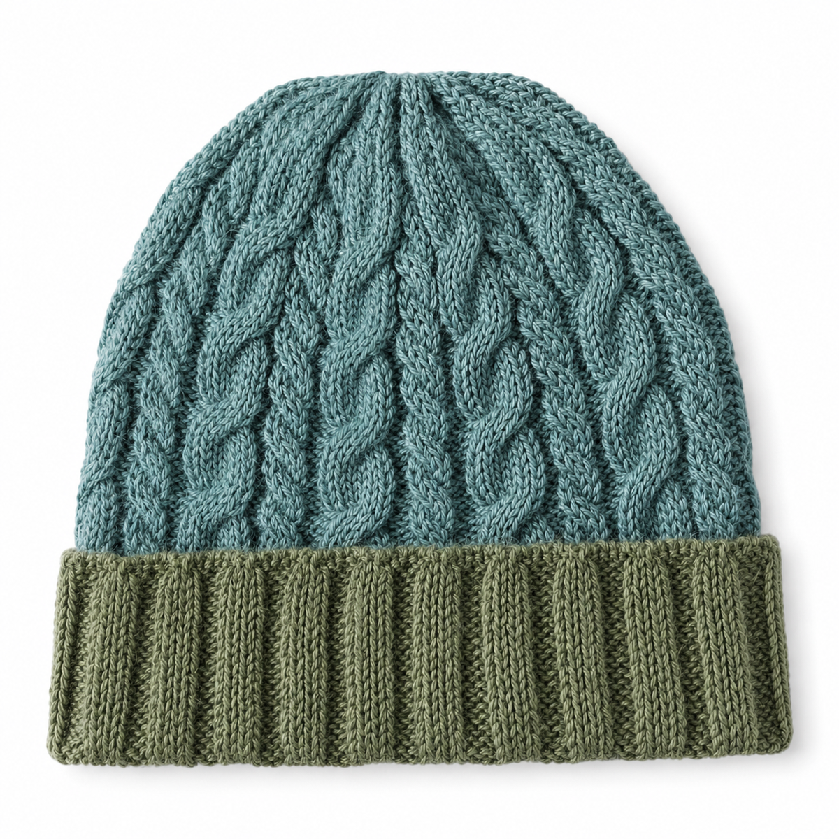 Alpaca Beanie Hat - Braided - Fern
