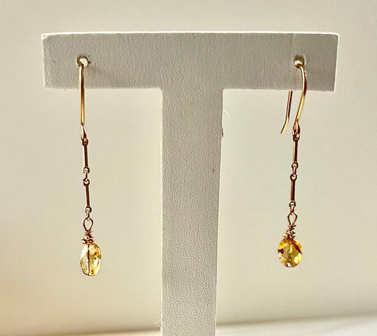 Citrine Earrings - Gold Filled