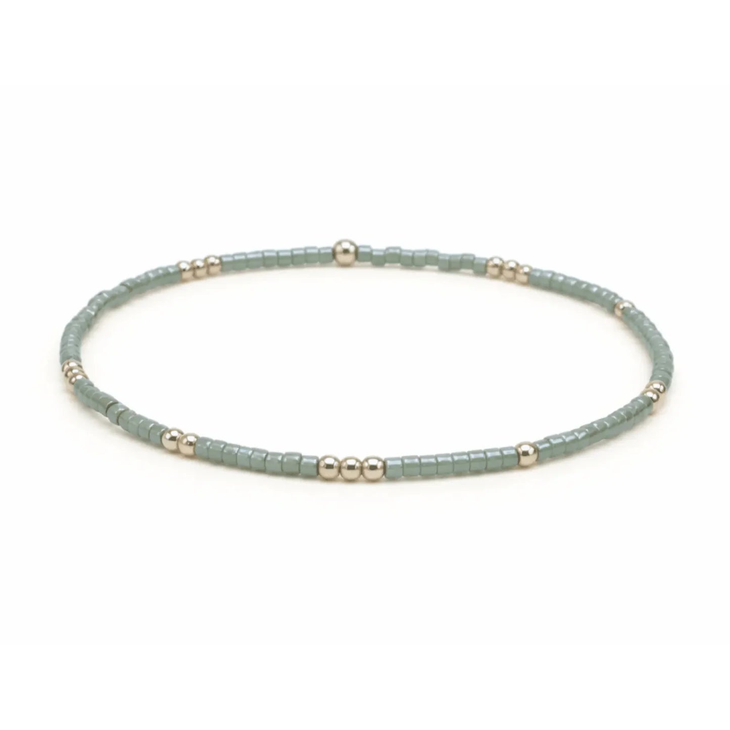 2mm Newport EVERGREEN + Gold Filled Waterproof Bracelet - 7"