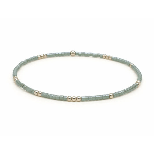 2mm Newport EVERGREEN + Gold Filled Waterproof Bracelet - 7"
