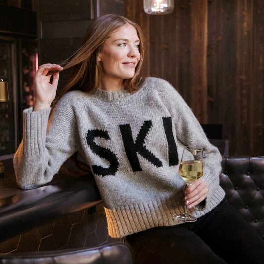 SKI Crew Neck Sweater | Heather Silver