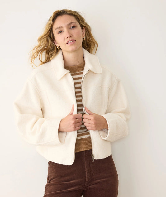 Sloane Boucle Crop Jacket | Cream