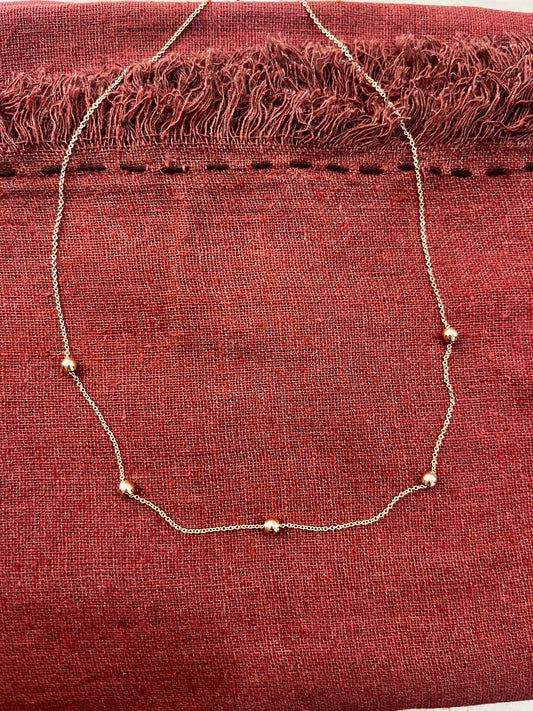 Threader Necklace with Gold-Filled Adjustable Beads