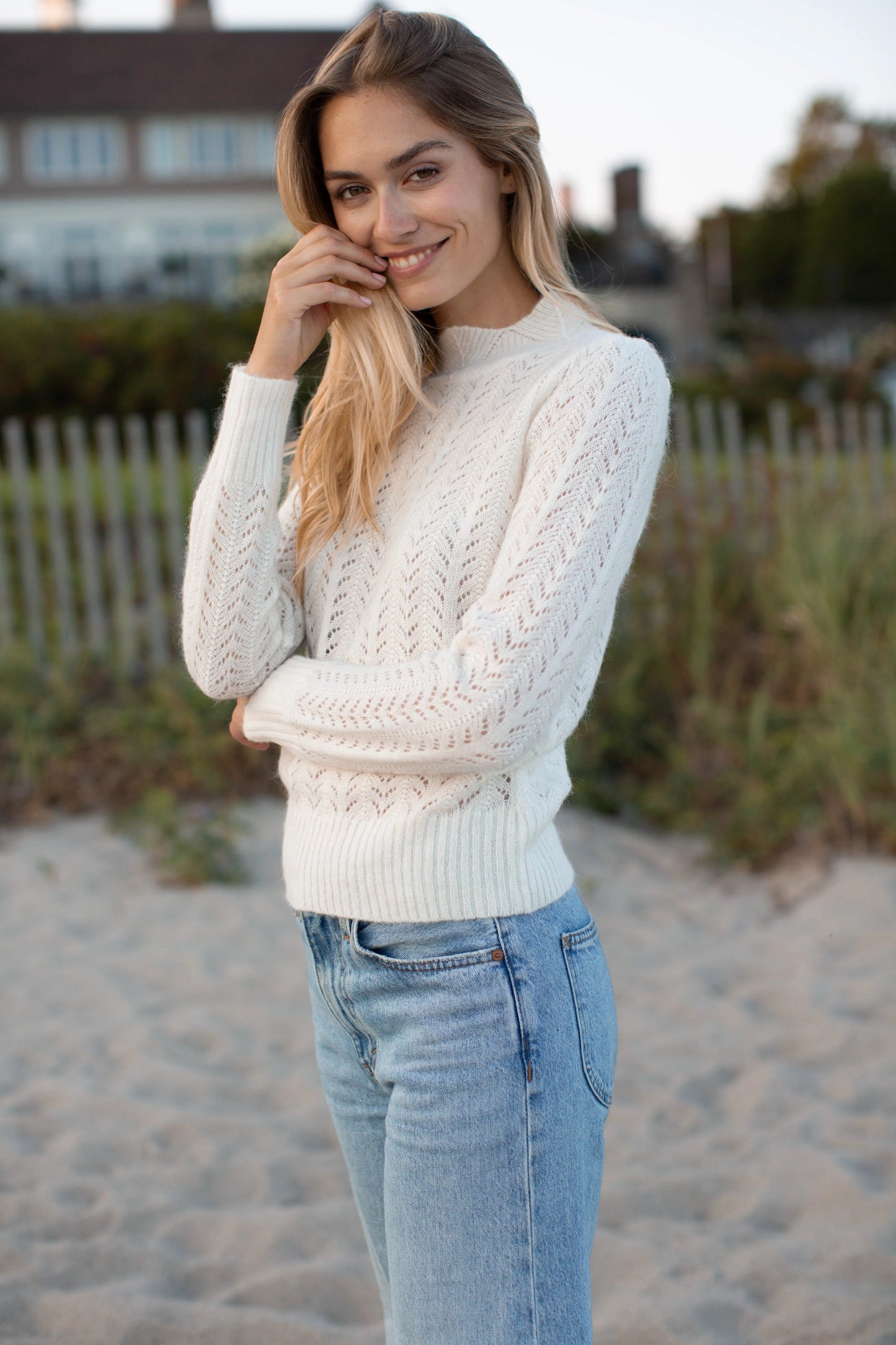 Pointelle Sweater | Ivory