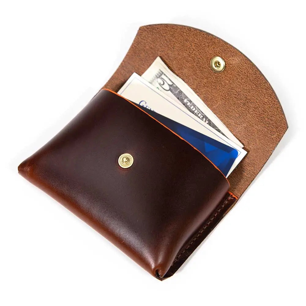 Waxed Leather Wallet + Card Holder