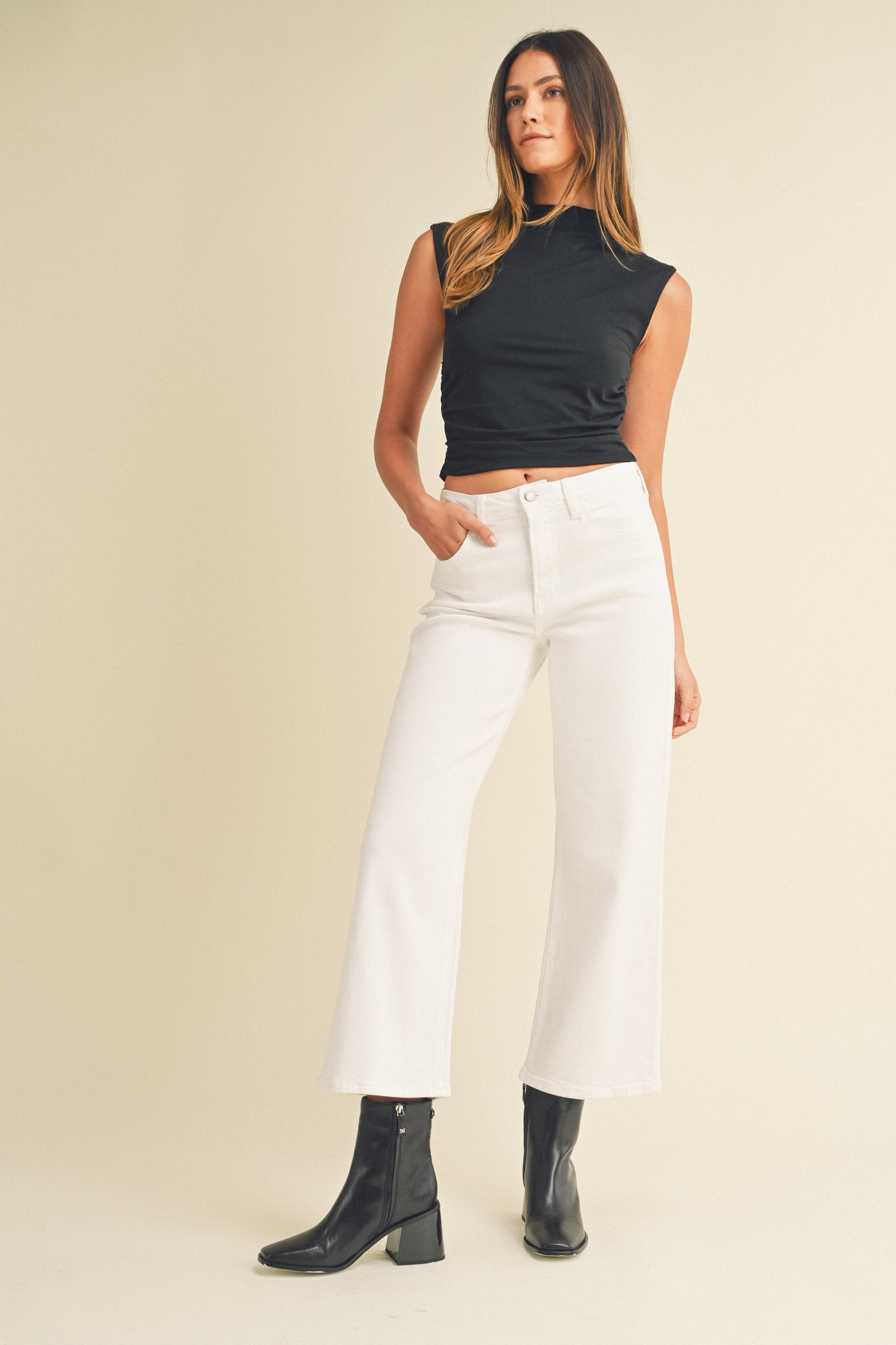 HR Wide Leg Jean  | Optic White