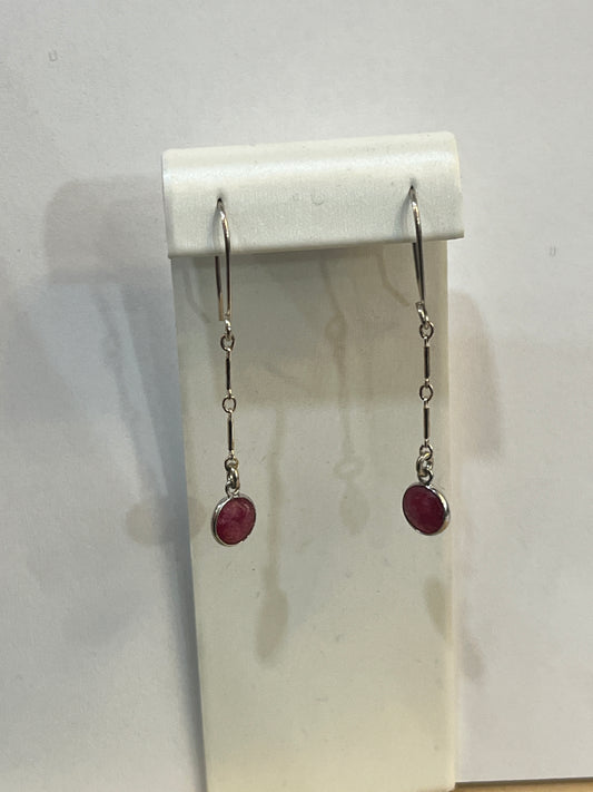 Garnet Long Drop Earrings