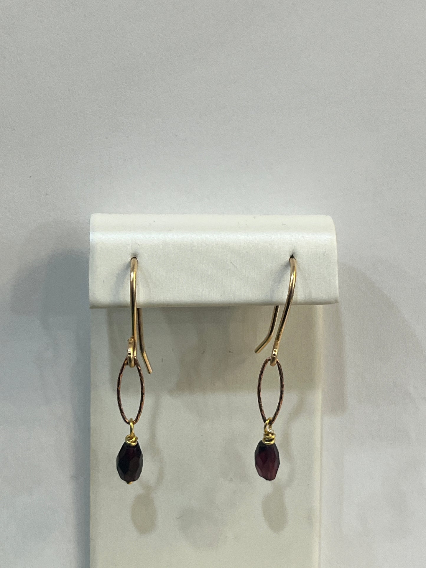 Garnet Short Drop Earrings