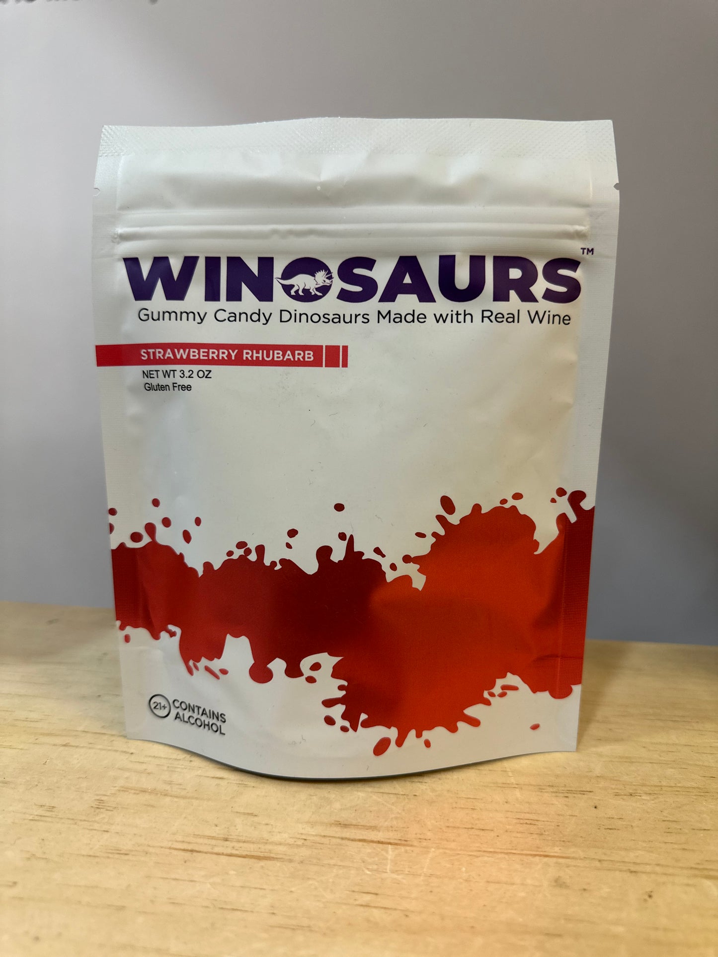 Winosaurs Wine-Infused Adult Gummy Candy | Strawberry Rhubarb