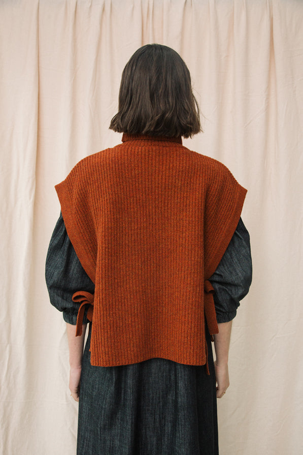 Kanon Recycled Wool Knitted Vest | Paprika Marl