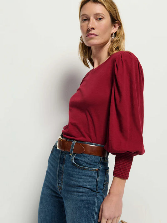 Loren Peasant Tee | Danish Red