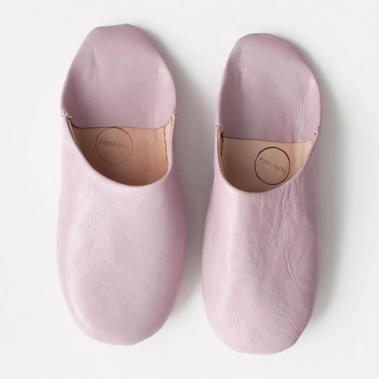 Moroccan Leather Slippers | Vintage Pink/Lavender