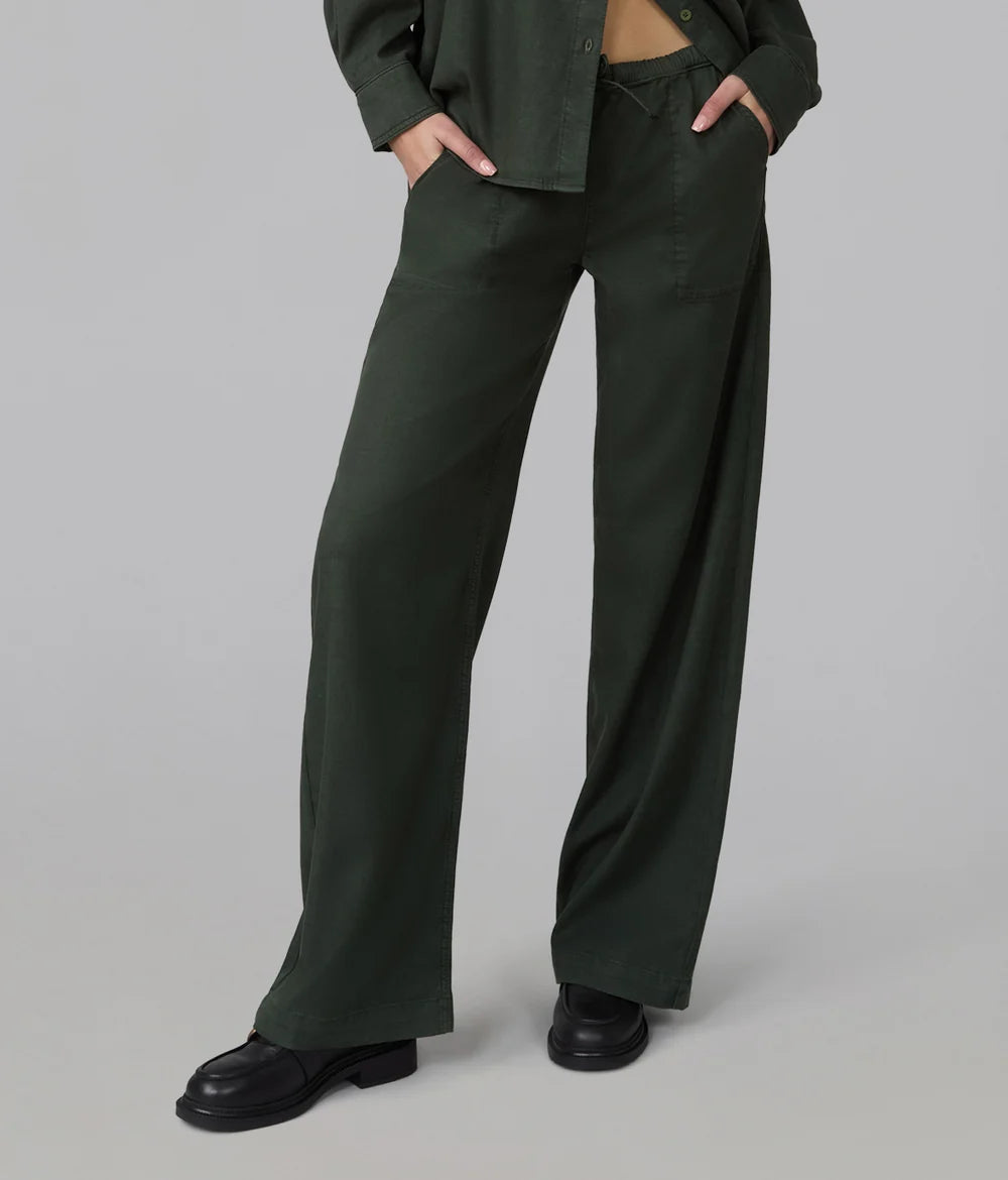REMY Mid Rise Wide Leg Trouser | Command Sage