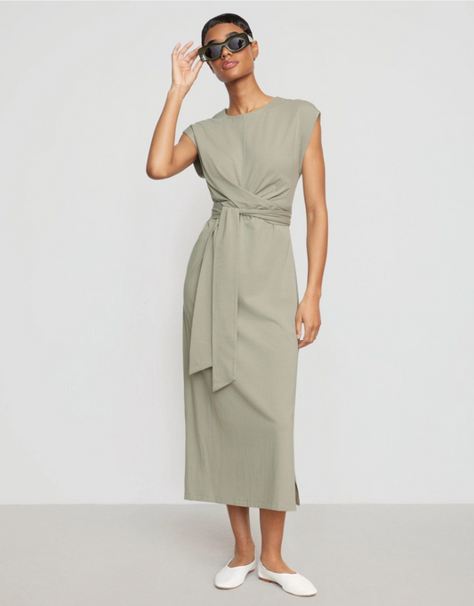 Organic Cotton Tie-Front Midi Dress | Thyme