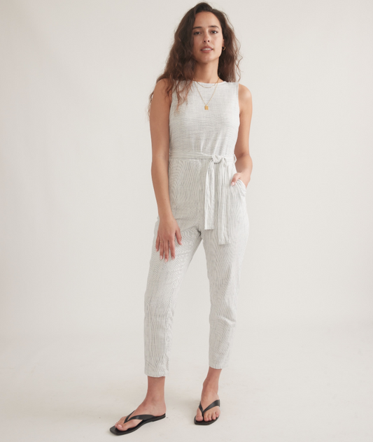 Eloise Belted Jumpsuit | Striped